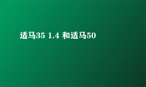 适马35 1.4 和适马50