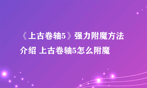 《上古卷轴5》强力附魔方法介绍 上古卷轴5怎么附魔