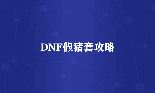 DNF假猪套攻略