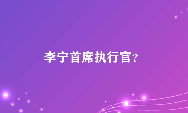 李宁首席执行官？