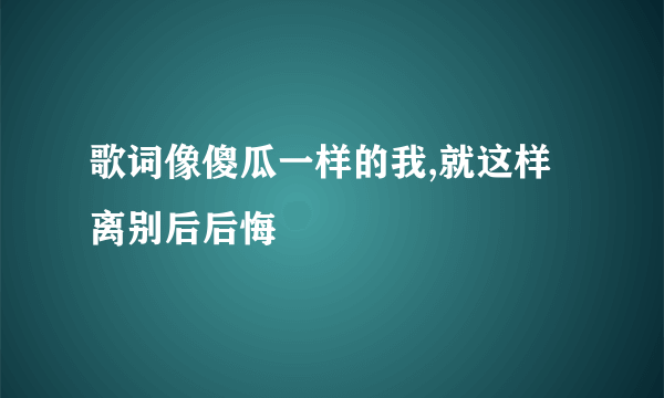 歌词像傻瓜一样的我,就这样离别后后悔