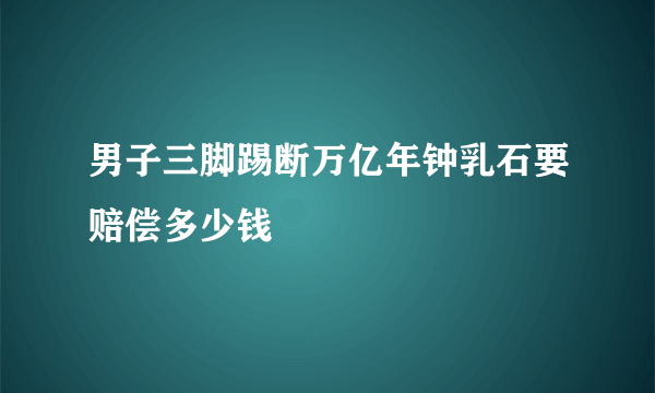 男子三脚踢断万亿年钟乳石要赔偿多少钱