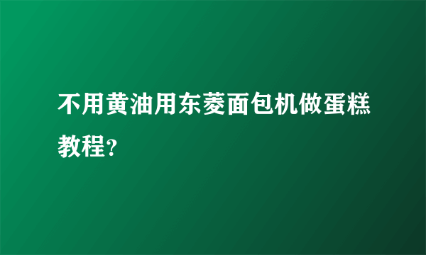 不用黄油用东菱面包机做蛋糕教程？