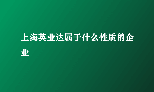 上海英业达属于什么性质的企业