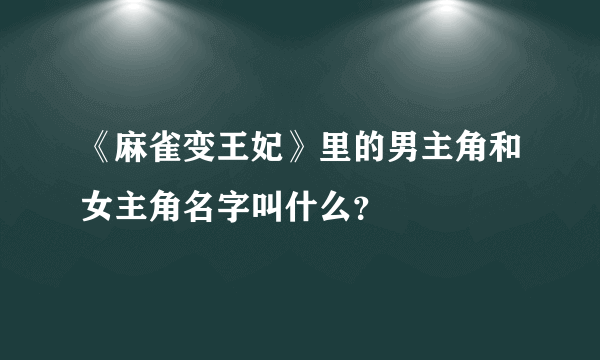 《麻雀变王妃》里的男主角和女主角名字叫什么？