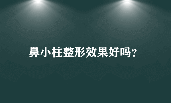 鼻小柱整形效果好吗？