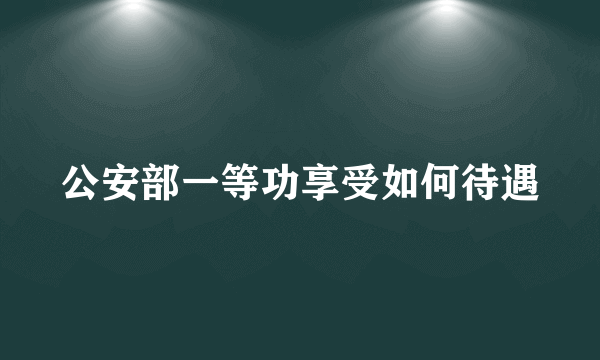 公安部一等功享受如何待遇