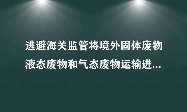 逃避海关监管将境外固体废物液态废物和气态废物运输进境，情节特别严重的，将面临的刑罚是