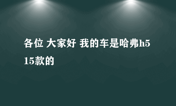 各位 大家好 我的车是哈弗h5 15款的