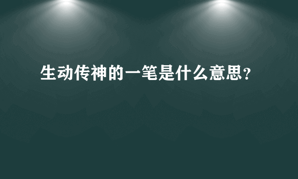 生动传神的一笔是什么意思？