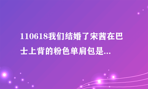 110618我们结婚了宋茜在巴士上背的粉色单肩包是什么牌子？