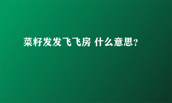 菜籽发发飞飞房 什么意思？