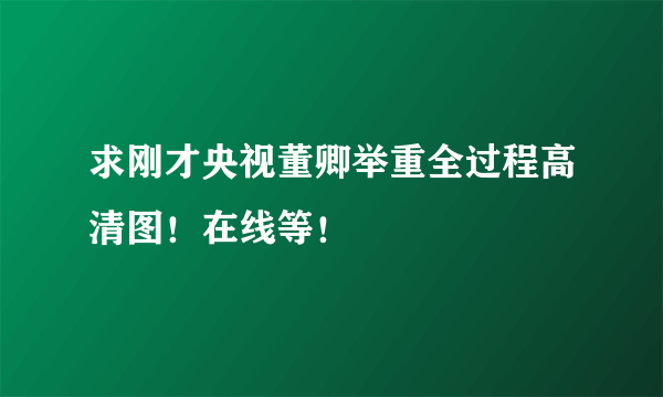 求刚才央视董卿举重全过程高清图！在线等！