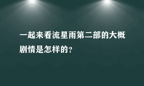 一起来看流星雨第二部的大概剧情是怎样的？