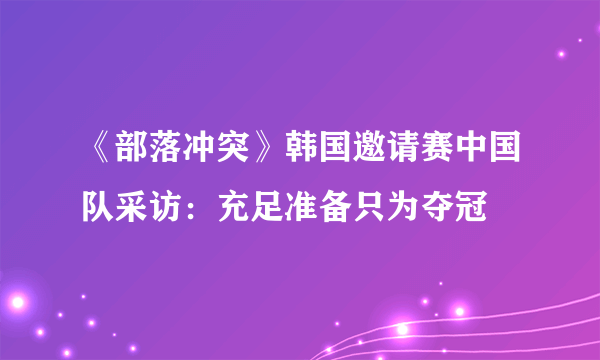 《部落冲突》韩国邀请赛中国队采访：充足准备只为夺冠