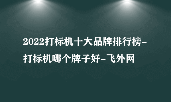 2022打标机十大品牌排行榜-打标机哪个牌子好-飞外网