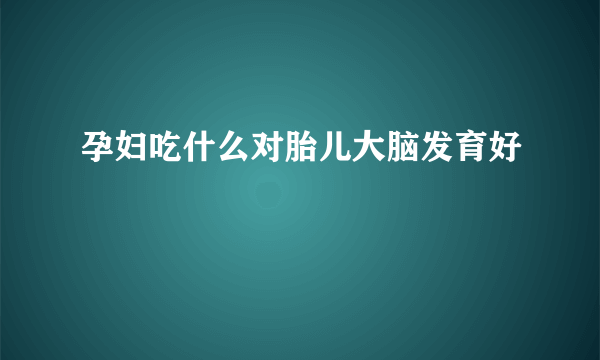 孕妇吃什么对胎儿大脑发育好