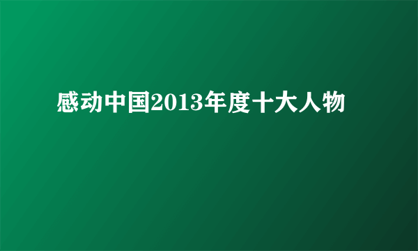 感动中国2013年度十大人物