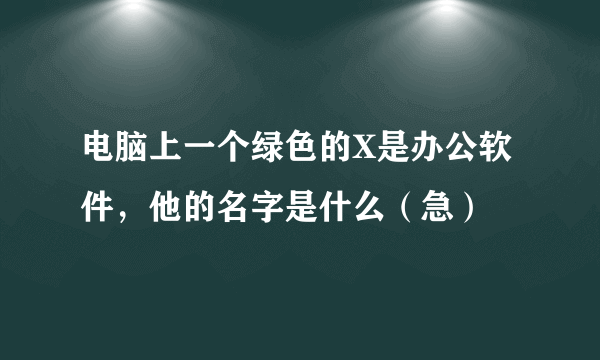 电脑上一个绿色的X是办公软件，他的名字是什么（急）