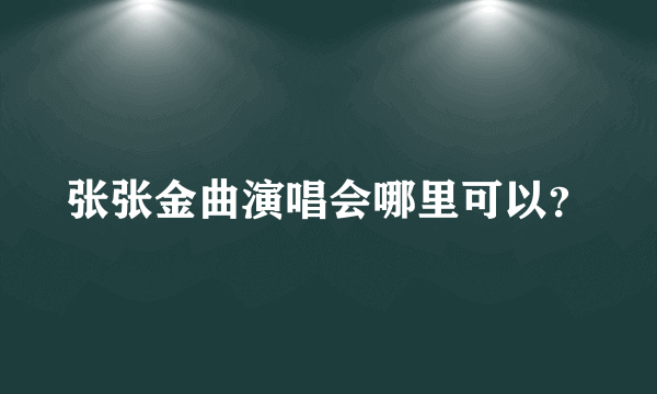 张张金曲演唱会哪里可以？