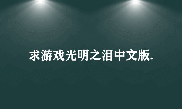 求游戏光明之泪中文版.