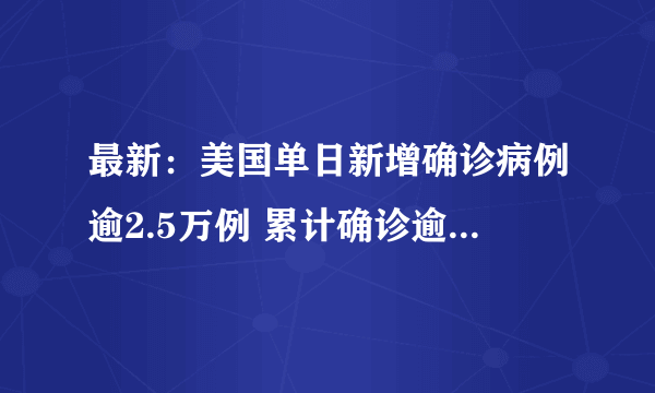 最新：美国单日新增确诊病例逾2.5万例 累计确诊逾157万例