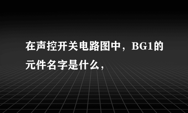 在声控开关电路图中，BG1的元件名字是什么，