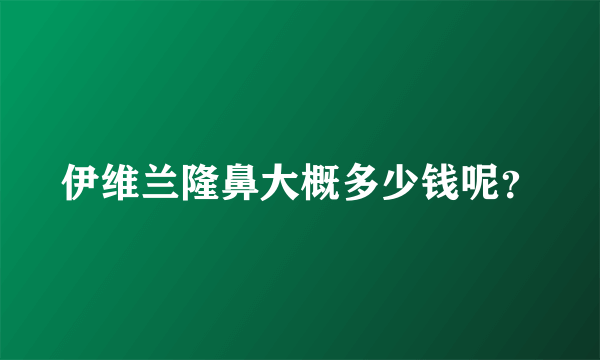 伊维兰隆鼻大概多少钱呢？