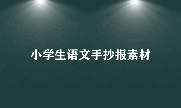 小学生语文手抄报素材