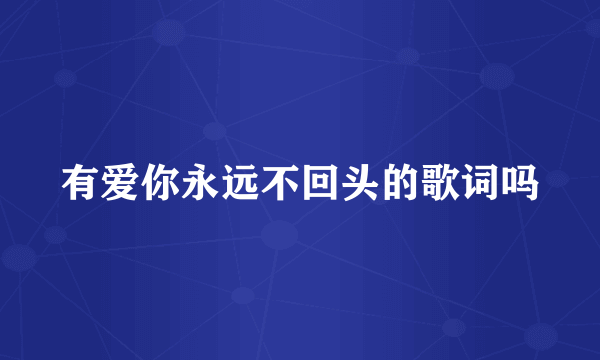 有爱你永远不回头的歌词吗