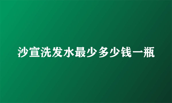 沙宣洗发水最少多少钱一瓶