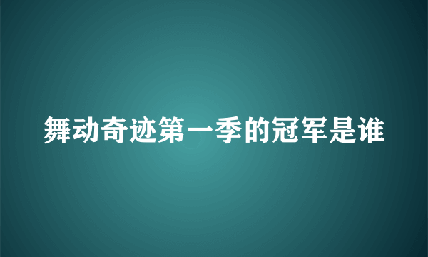 舞动奇迹第一季的冠军是谁