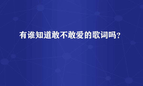 有谁知道敢不敢爱的歌词吗？