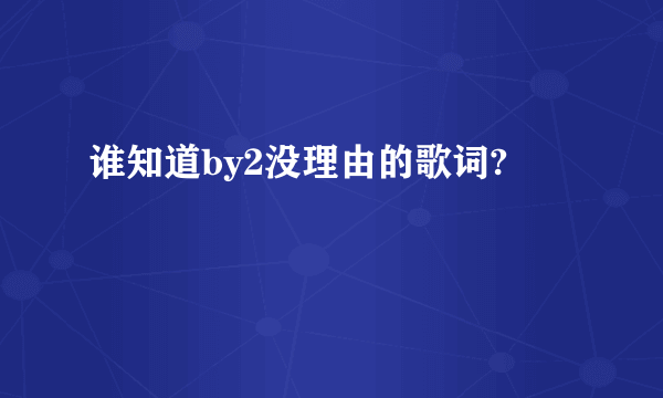 谁知道by2没理由的歌词?