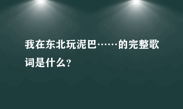 我在东北玩泥巴……的完整歌词是什么？