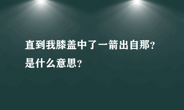 直到我膝盖中了一箭出自那？是什么意思？