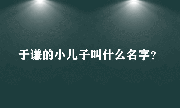 于谦的小儿子叫什么名字？