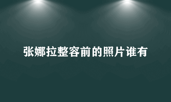 张娜拉整容前的照片谁有