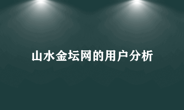 山水金坛网的用户分析