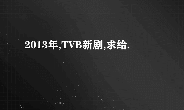 2013年,TVB新剧,求给.