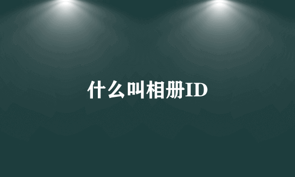 什么叫相册ID