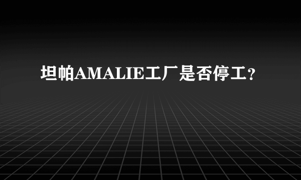 坦帕AMALIE工厂是否停工？