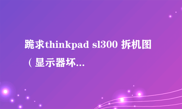 跪求thinkpad sl300 拆机图（显示器坏了，要拆下来，）