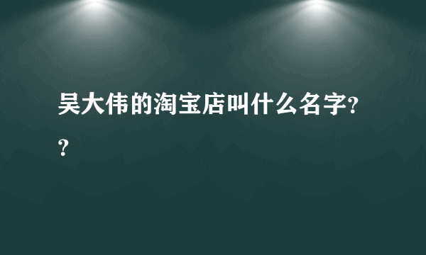 吴大伟的淘宝店叫什么名字？？