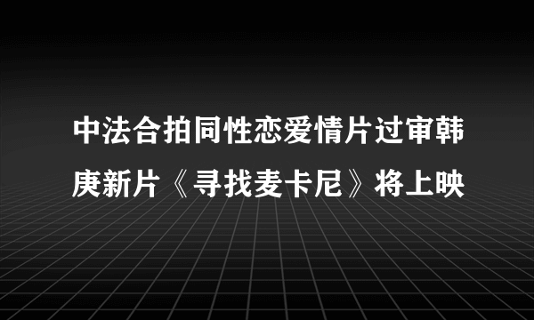 中法合拍同性恋爱情片过审韩庚新片《寻找麦卡尼》将上映