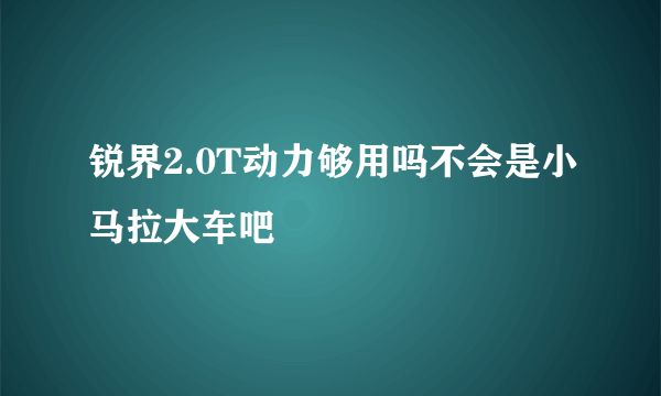 锐界2.0T动力够用吗不会是小马拉大车吧