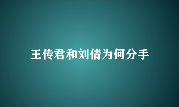 王传君和刘倩为何分手