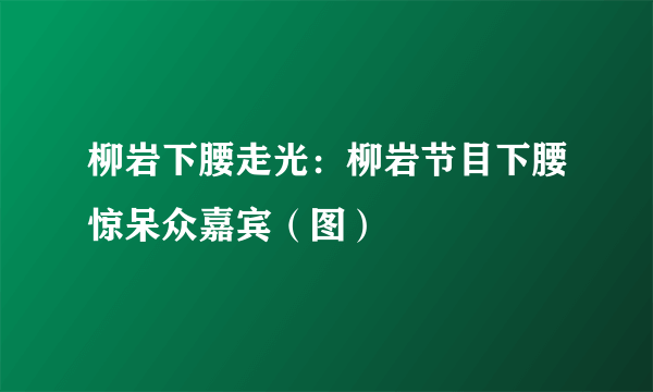 柳岩下腰走光：柳岩节目下腰惊呆众嘉宾（图）