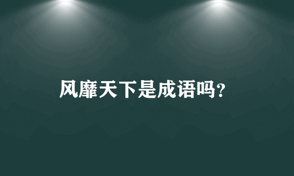 风靡天下是成语吗？