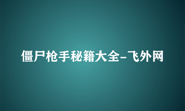 僵尸枪手秘籍大全-飞外网